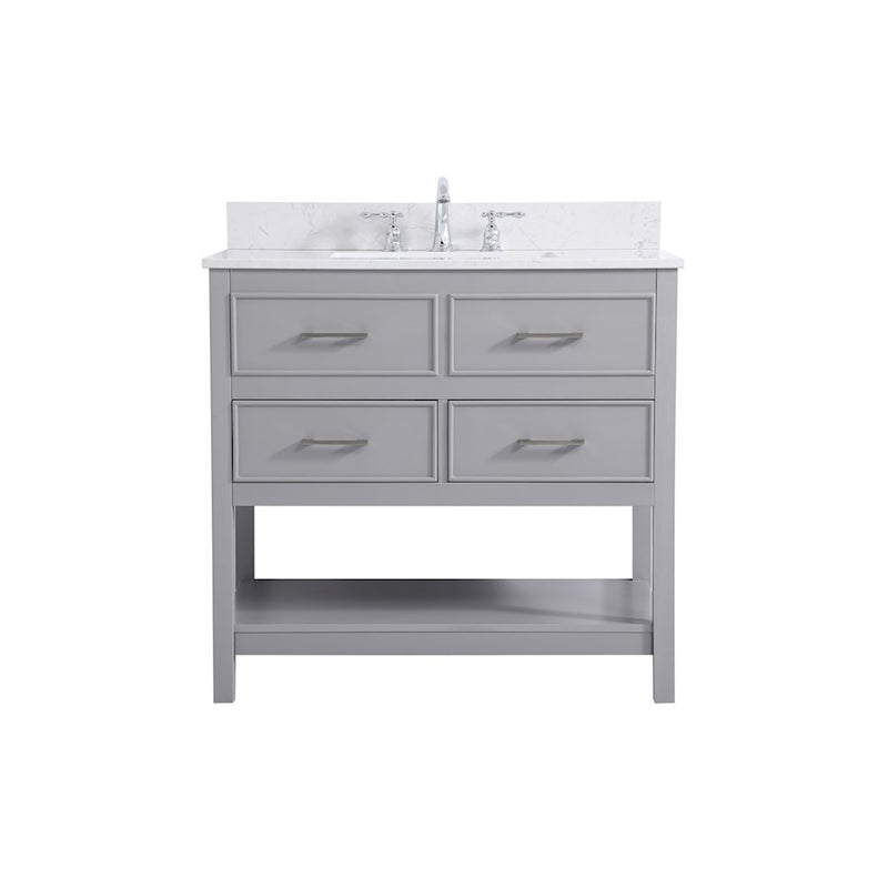 Elegant Sinclaire 36" Single Bathroom Vanity, Gray/Backsplash - VF19036GR-BS