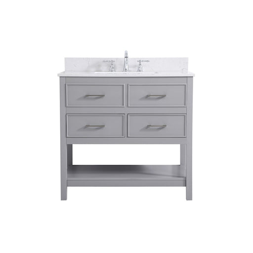 Elegant Sinclaire 36" Single Bathroom Vanity, Gray/Backsplash - VF19036GR-BS