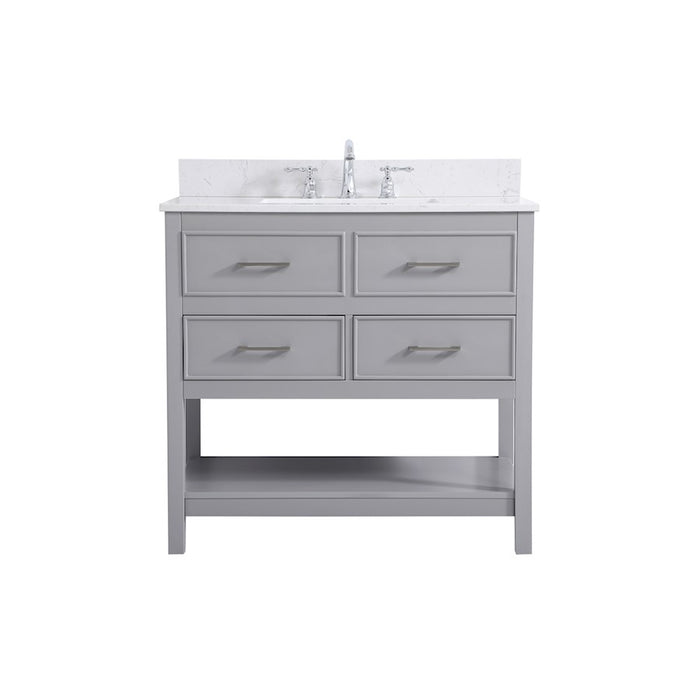 Elegant Sinclaire 36" Single Bathroom Vanity, Gray/Backsplash - VF19036GR-BS