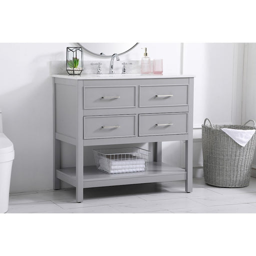 Elegant Sinclaire 36" Single Bathroom Vanity, Gray/Backsplash