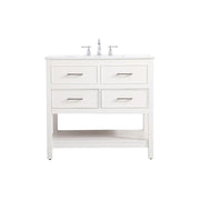Elegant Kitchen/Bath Sinclaire 36" Single Bathroom Vanity, White - VF19036WH