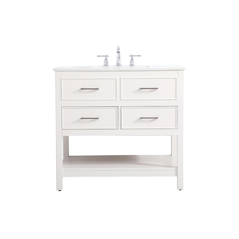 Elegant Kitchen/Bath Sinclaire 36" Single Bathroom Vanity, White - VF19036WH