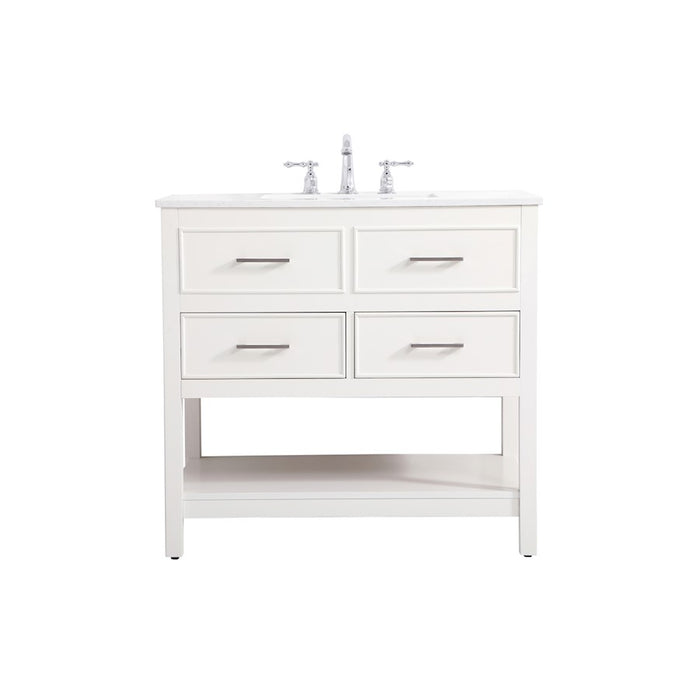 Elegant Kitchen/Bath Sinclaire 36" Single Bathroom Vanity, White - VF19036WH