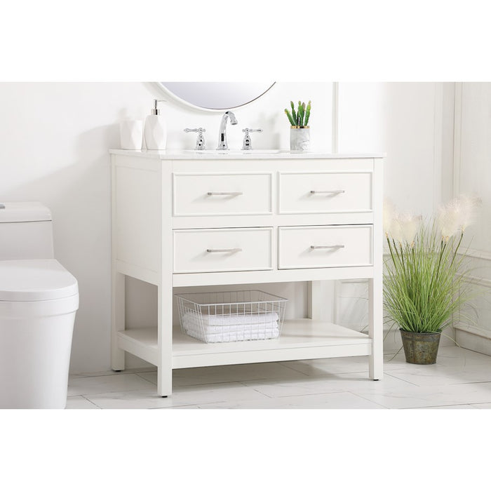 Elegant Kitchen/Bath Sinclaire 36" Single Bathroom Vanity, White