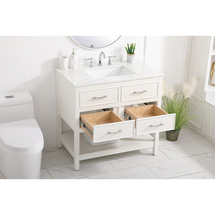 Elegant Kitchen/Bath Sinclaire 36" Single Bathroom Vanity, White