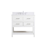 Elegant Sinclaire 36" Single Bathroom Vanity, White/Backsplash - VF19036WH-BS
