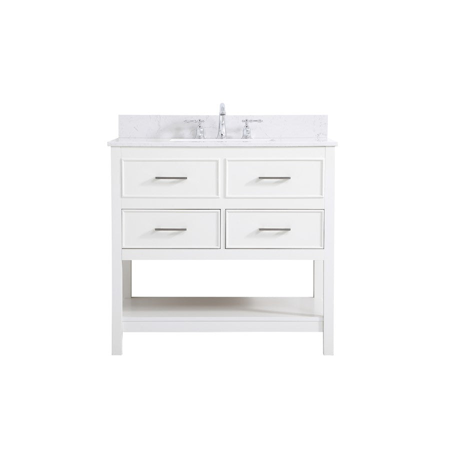 Elegant Sinclaire 36" Single Bathroom Vanity, White/Backsplash - VF19036WH-BS
