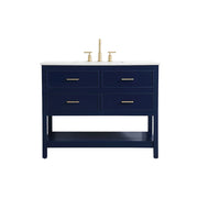 Elegant Kitchen/Bath Sinclaire 42" Single Bathroom Vanity, Blue - VF19042BL