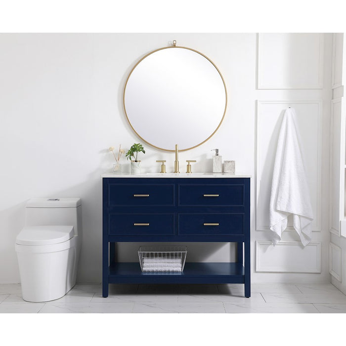 Elegant Kitchen/Bath Sinclaire 42" Single Bathroom Vanity, Blue