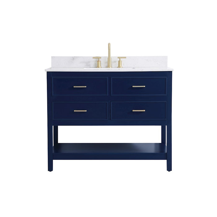 Elegant Sinclaire 42" Single Bathroom Vanity, Blue/Backsplash - VF19042BL-BS