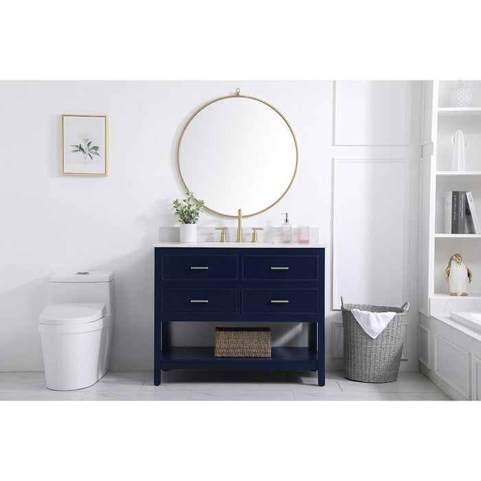 Elegant Sinclaire 42" Single Bathroom Vanity, Blue/Backsplash
