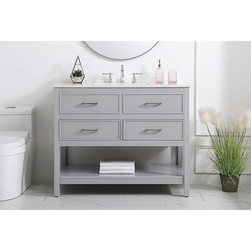 Elegant Kitchen/Bath Sinclaire 42" Single Bathroom Vanity, Gray