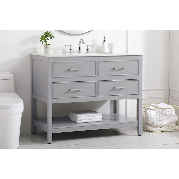 Elegant Kitchen/Bath Sinclaire 42" Single Bathroom Vanity, Gray