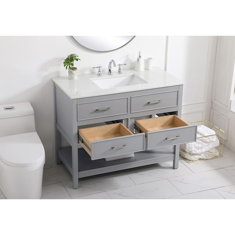 Elegant Kitchen/Bath Sinclaire 42" Single Bathroom Vanity, Gray