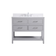 Elegant Sinclaire 42" Single Bathroom Vanity, Gray/Backsplash - VF19042GR-BS