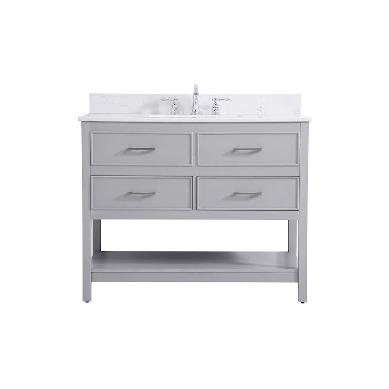 Elegant Sinclaire 42" Single Bathroom Vanity, Gray/Backsplash - VF19042GR-BS