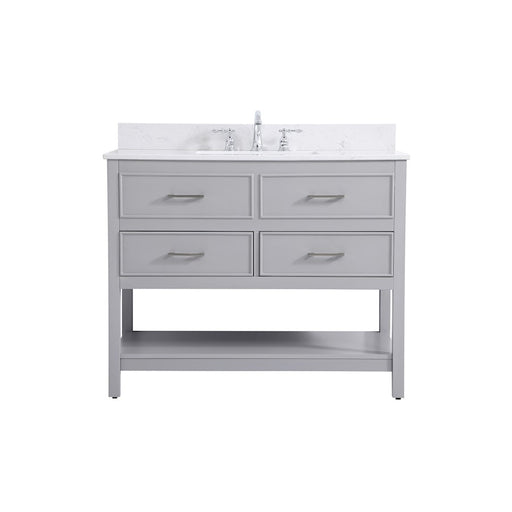 Elegant Sinclaire 42" Single Bathroom Vanity, Gray/Backsplash - VF19042GR-BS
