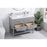 Elegant Sinclaire 42" Single Bathroom Vanity, Gray/Backsplash
