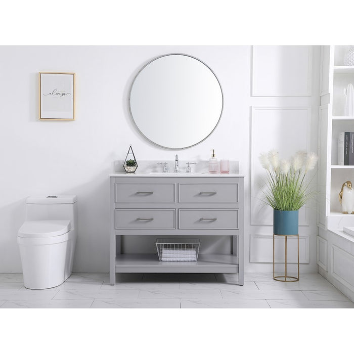 Elegant Sinclaire 42" Single Bathroom Vanity, Gray/Backsplash
