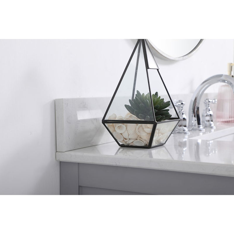 Elegant Sinclaire 42" Single Bathroom Vanity, Gray/Backsplash