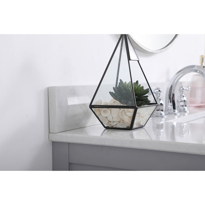 Elegant Sinclaire 42" Single Bathroom Vanity, Gray/Backsplash