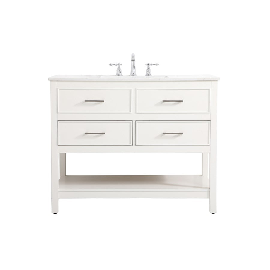 Elegant Kitchen/Bath Sinclaire 42" Single Bathroom Vanity, White - VF19042WH