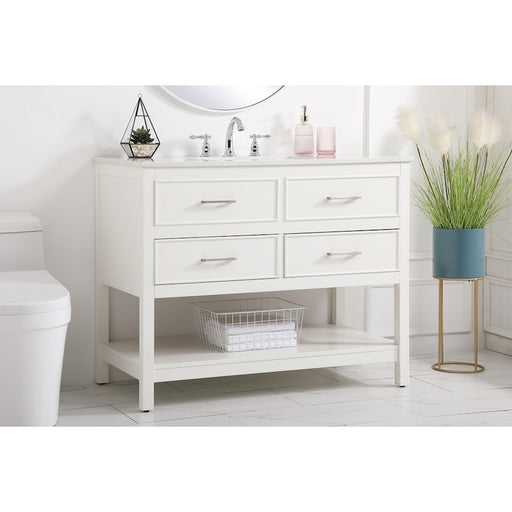 Elegant Kitchen/Bath Sinclaire 42" Single Bathroom Vanity, White