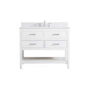 Elegant Sinclaire 42" Single Bathroom Vanity, White/Backsplash - VF19042WH-BS