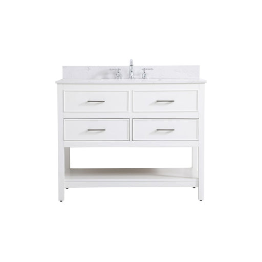 Elegant Sinclaire 42" Single Bathroom Vanity, White/Backsplash - VF19042WH-BS