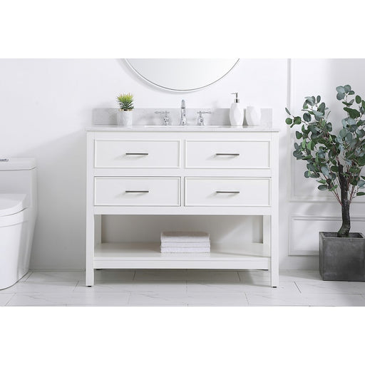 Elegant Sinclaire 42" Single Bathroom Vanity, White/Backsplash