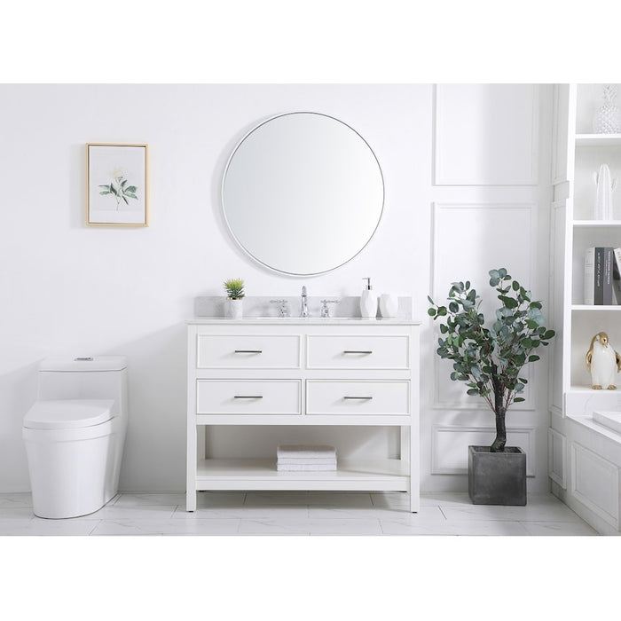 Elegant Sinclaire 42" Single Bathroom Vanity, White/Backsplash