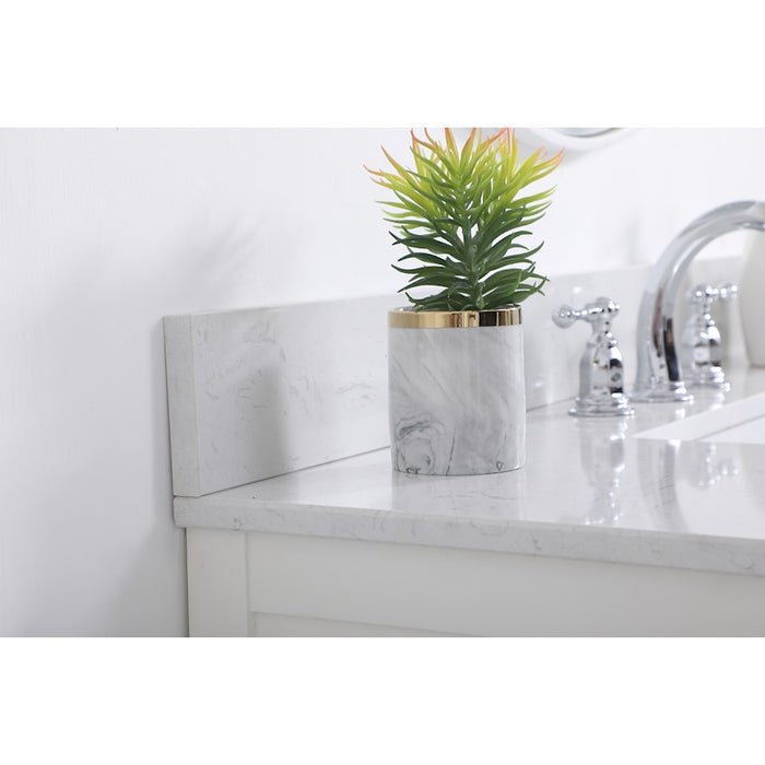 Elegant Sinclaire 42" Single Bathroom Vanity, White/Backsplash