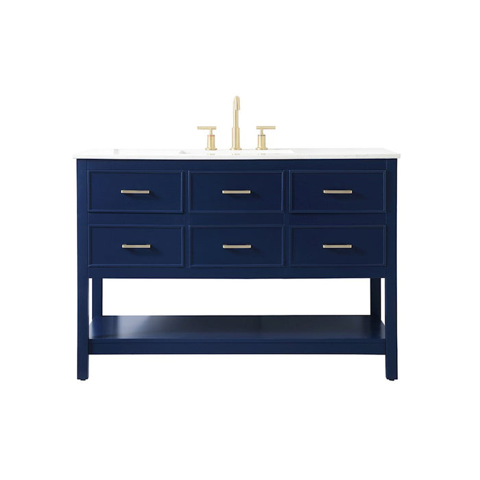 Elegant Kitchen/Bath Sinclaire 48" Single Bathroom Vanity, Blue - VF19048BL
