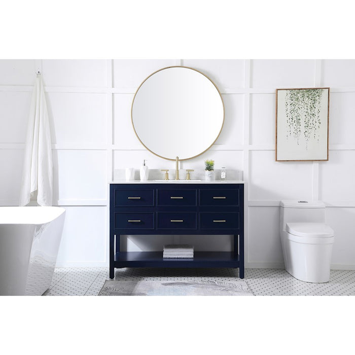 Elegant Sinclaire 48" Single Bathroom Vanity, Blue/Backsplash