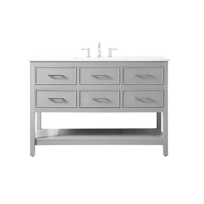 Elegant Kitchen/Bath Sinclaire 48" Single Bathroom Vanity, Gray - VF19048GR