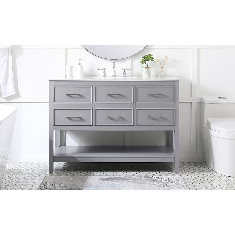 Elegant Kitchen/Bath Sinclaire 48" Single Bathroom Vanity, Gray