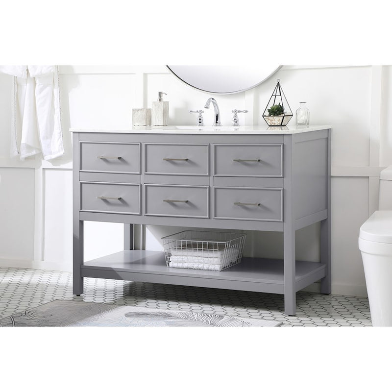 Elegant Kitchen/Bath Sinclaire 48" Single Bathroom Vanity, Gray