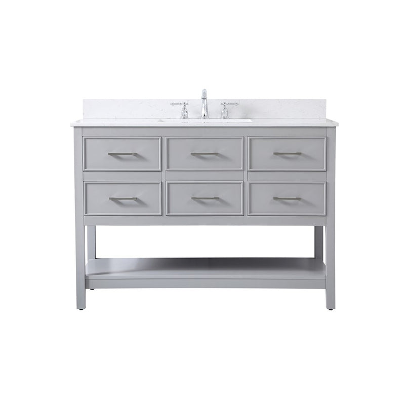 Elegant Sinclaire 48" Single Bathroom Vanity, Gray/Backsplash - VF19048GR-BS
