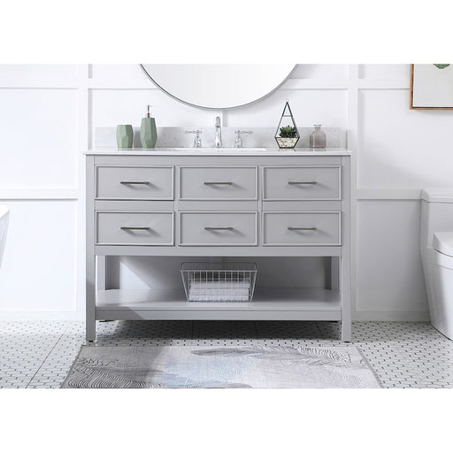 Elegant Sinclaire 48" Single Bathroom Vanity, Gray/Backsplash