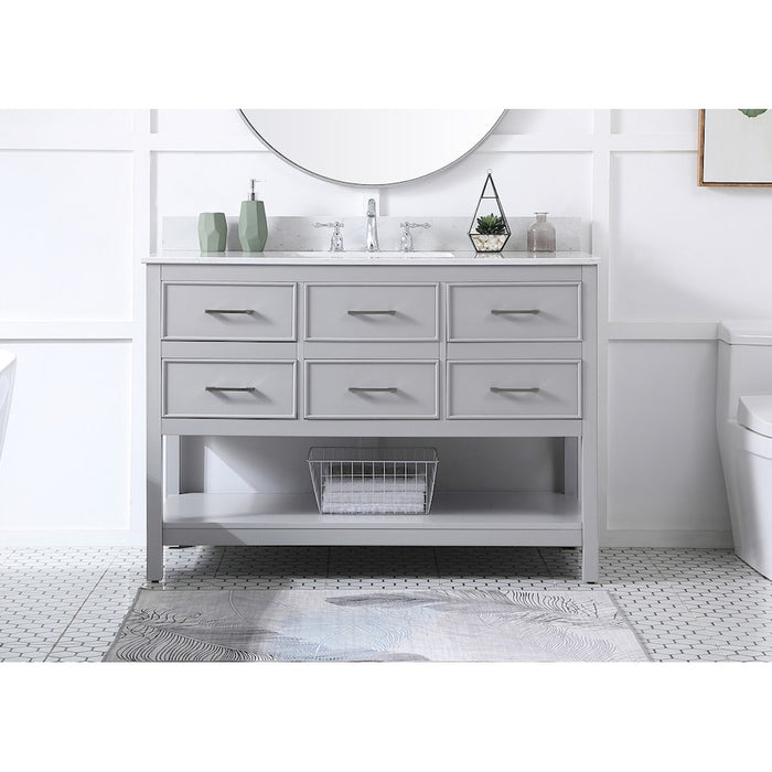 Elegant Sinclaire 48" Single Bathroom Vanity, Gray/Backsplash
