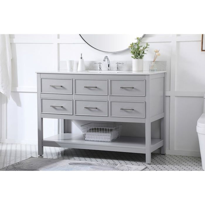 Elegant Sinclaire 48" Single Bathroom Vanity, Gray/Backsplash