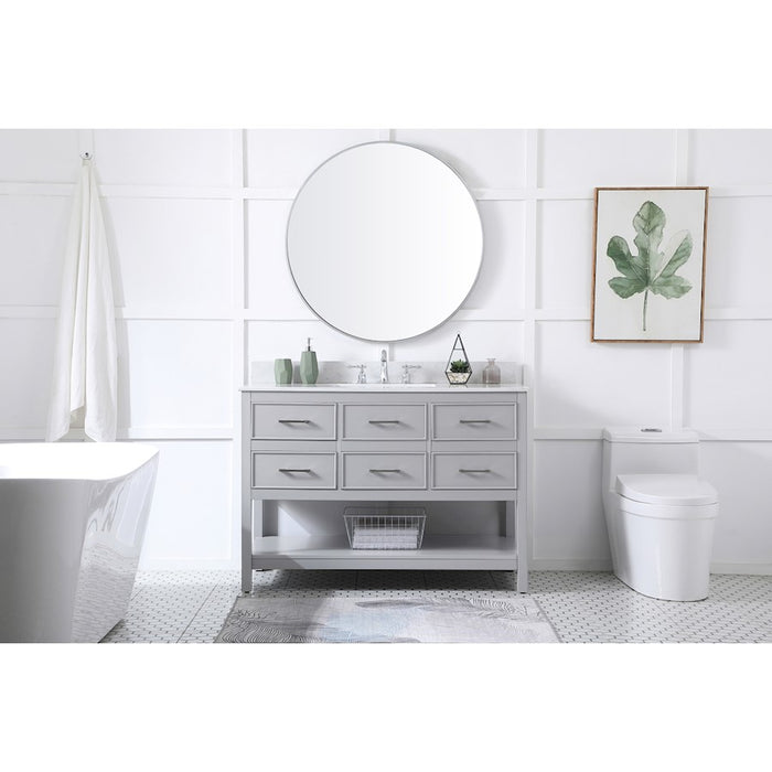 Elegant Sinclaire 48" Single Bathroom Vanity, Gray/Backsplash