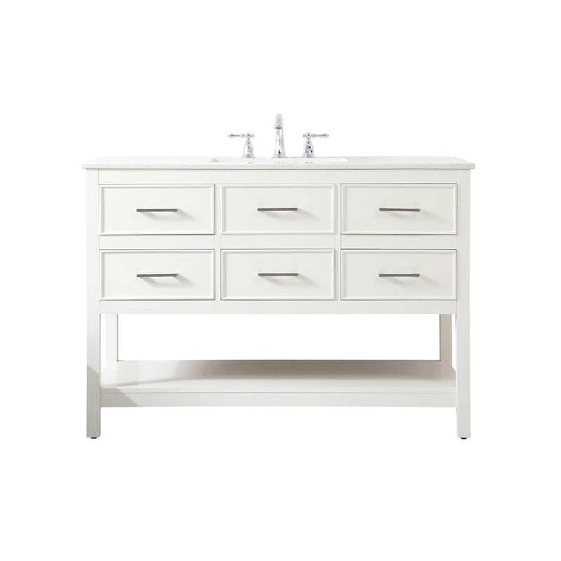 Elegant Kitchen/Bath Sinclaire 48" Single Bathroom Vanity, White - VF19048WH