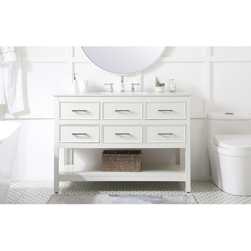Elegant Kitchen/Bath Sinclaire 48" Single Bathroom Vanity, White