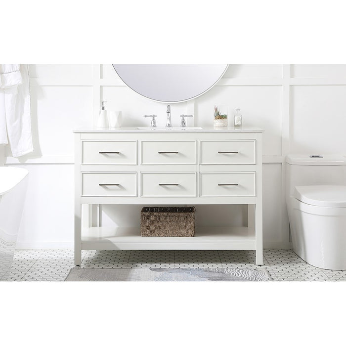 Elegant Kitchen/Bath Sinclaire 48" Single Bathroom Vanity, White