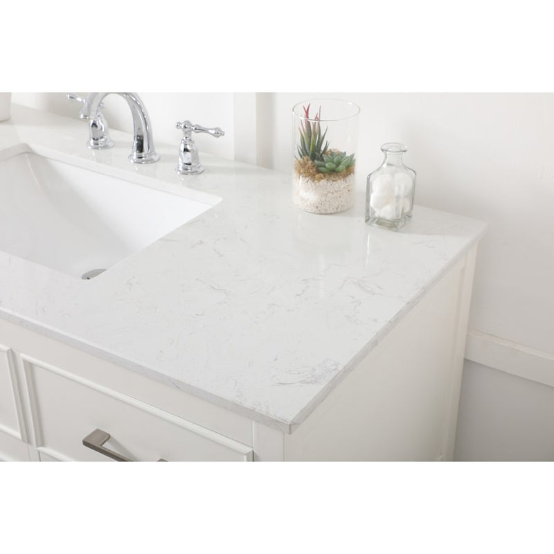 Elegant Kitchen/Bath Sinclaire 48" Single Bathroom Vanity, White