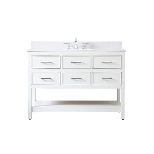 Elegant Sinclaire 48" Single Bathroom Vanity, White/Backsplash - VF19048WH-BS