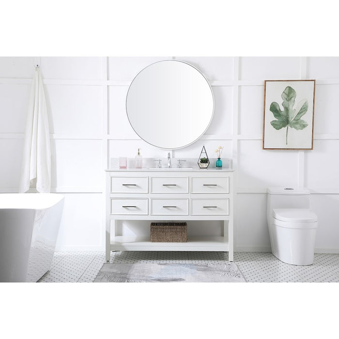 Elegant Sinclaire 48" Single Bathroom Vanity, White/Backsplash