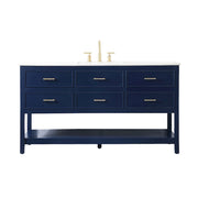 Elegant Kitchen/Bath Sinclaire 60" Single Bathroom Vanity, Blue - VF19060BL