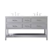Elegant Kitchen/Bath Sinclaire 60" Double Bathroom Vanity, Gray - VF19060DGR